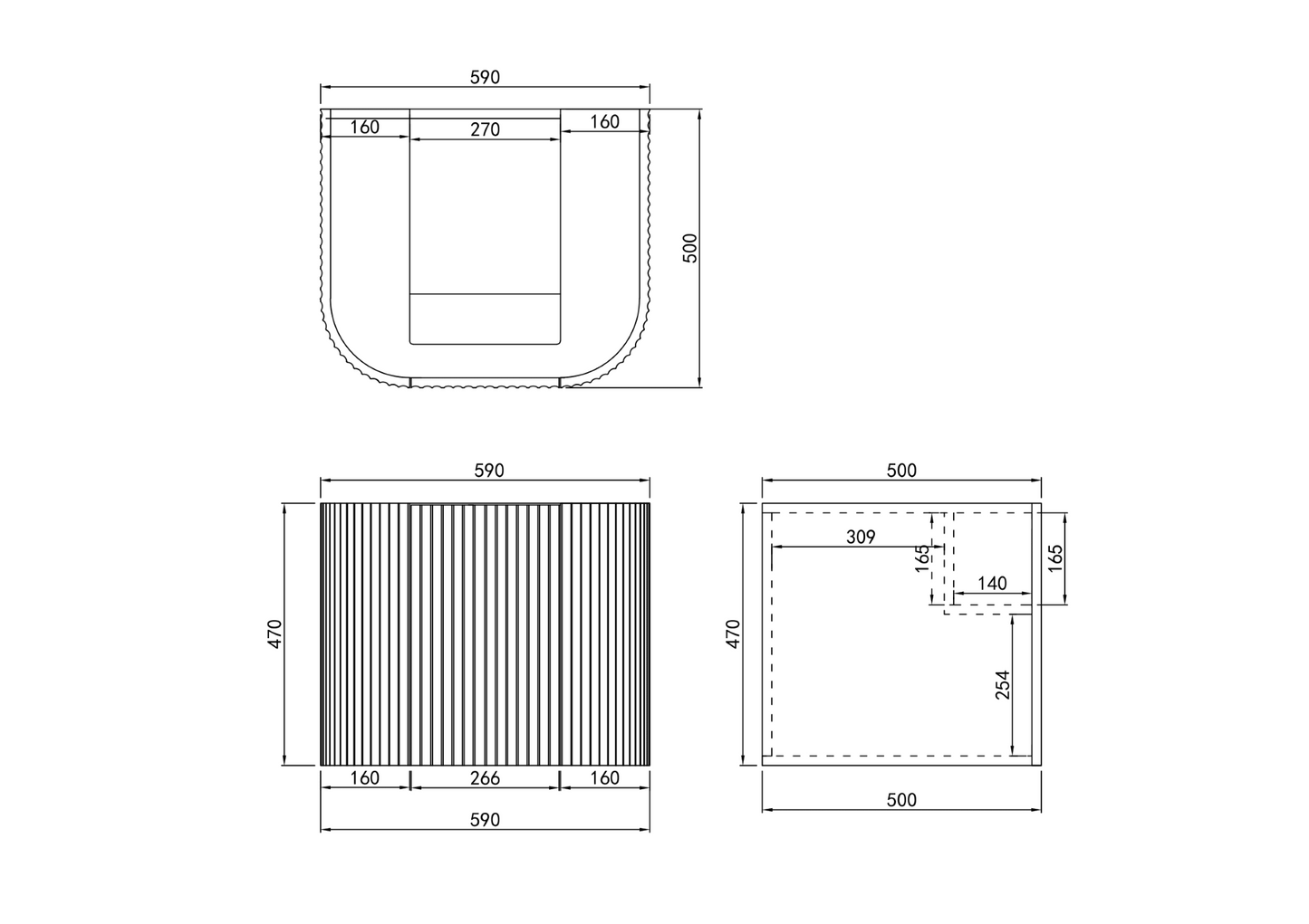 Avalon Matte White Wall Hung PVC Vanity - 600mm