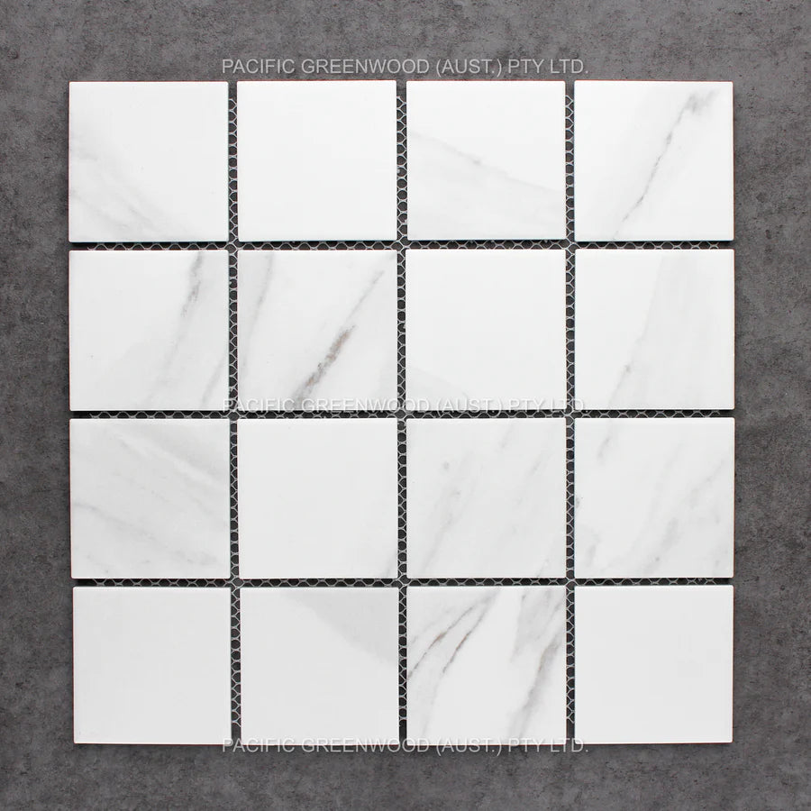 Carrara Look Matte Porcelain Glazed Square