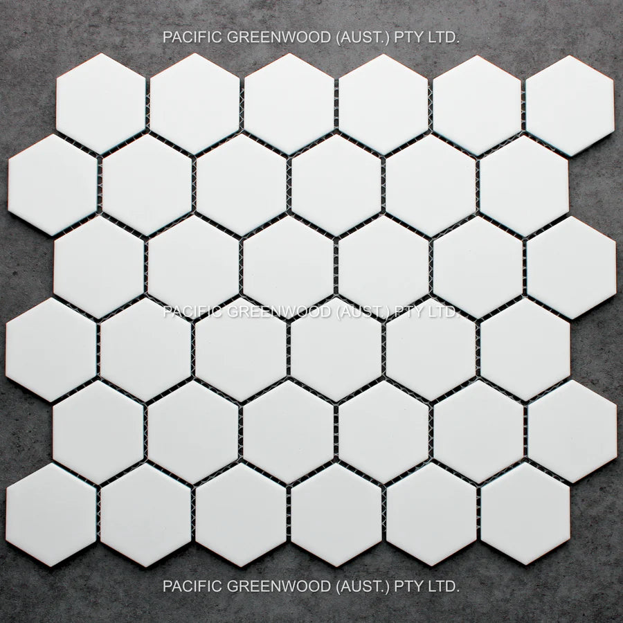 White Matte Porcelain Glazed Hexagon