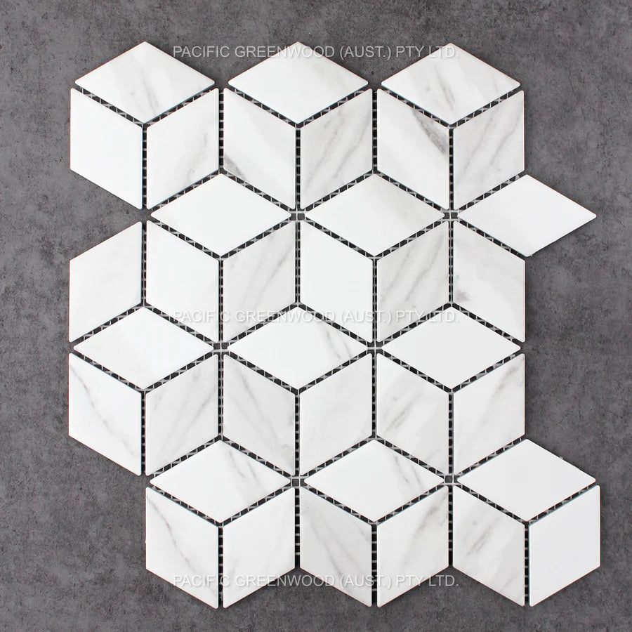 Carrara Look Matte Porcelain Glazed Cube