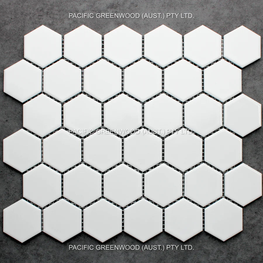 White Gloss Porcelain Glazed Hexagon