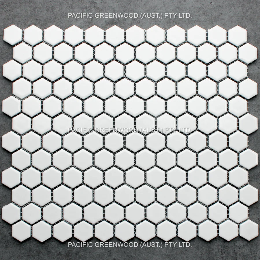 White Gloss Porcelain Glazed Hexagon
