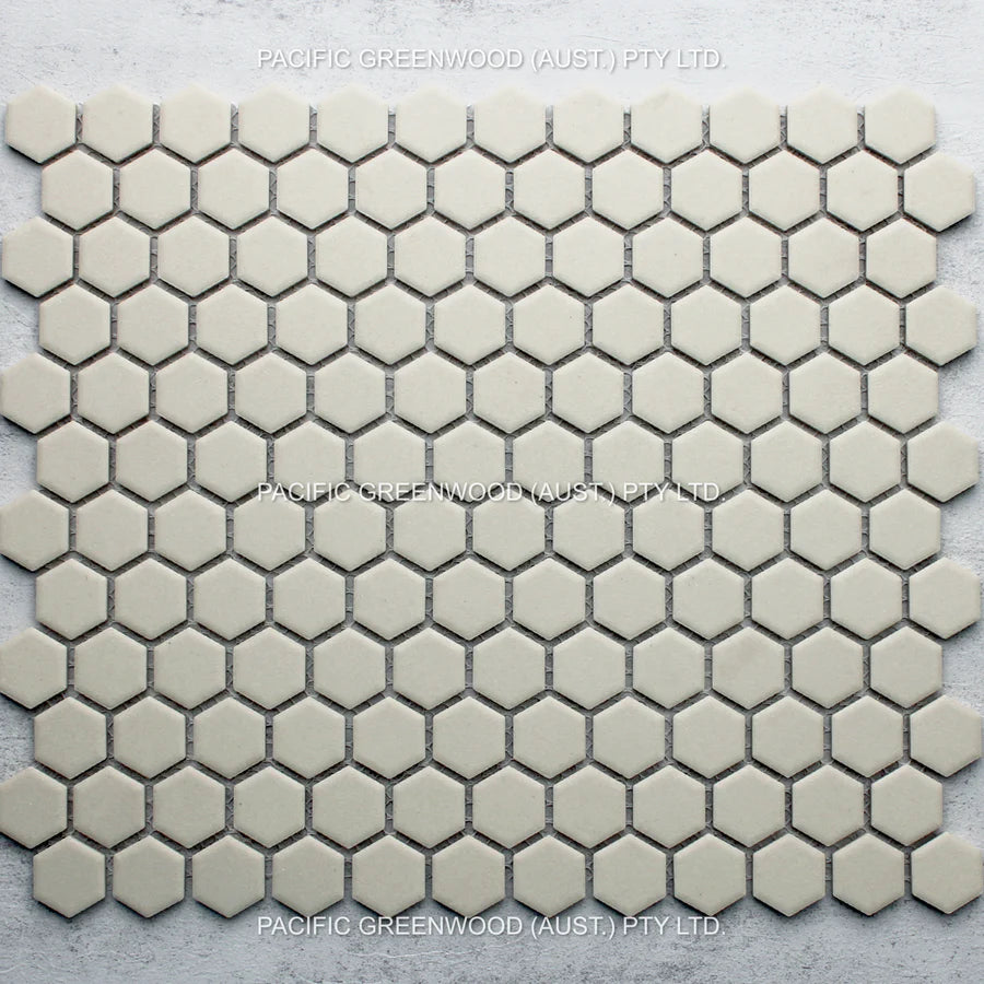 Off White Unglazed Hexagon