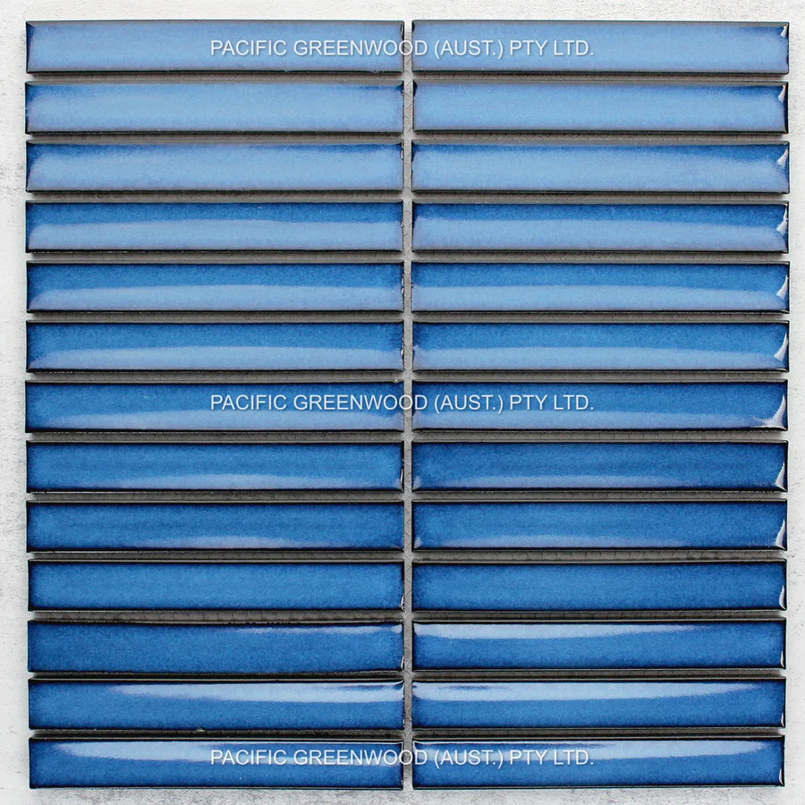 Cobalt Blue Gloss Concave Porcelain Glazed Finger