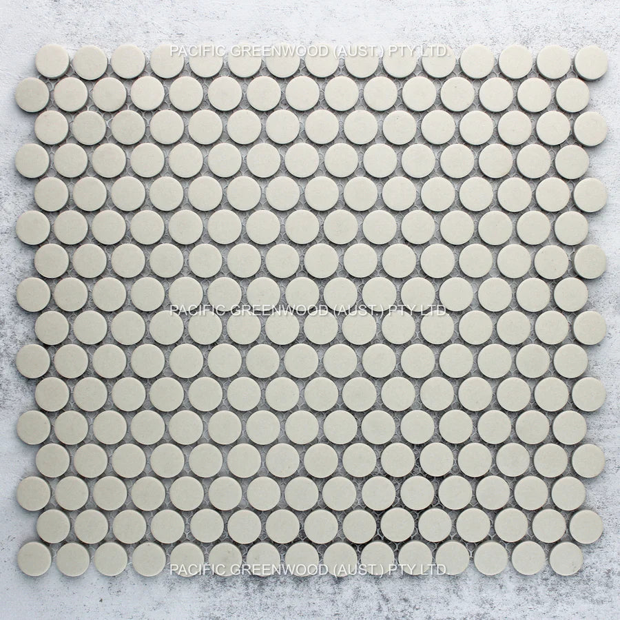 Off White Unglazed Penny Round