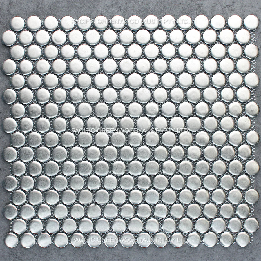 Metal Plated Matte Glazed Porcelain Penny Round