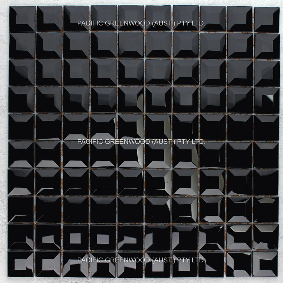Black Gloss Porcelain Glazed Mirror