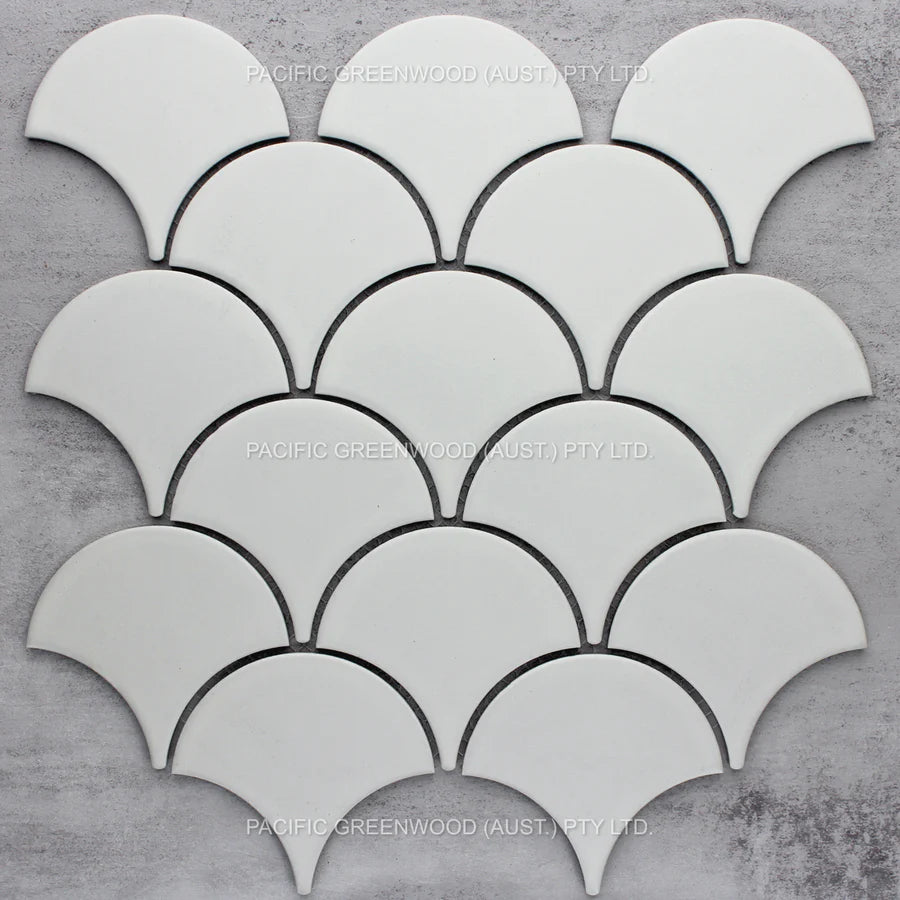 White Matte Glazed Porcelain Fish scale