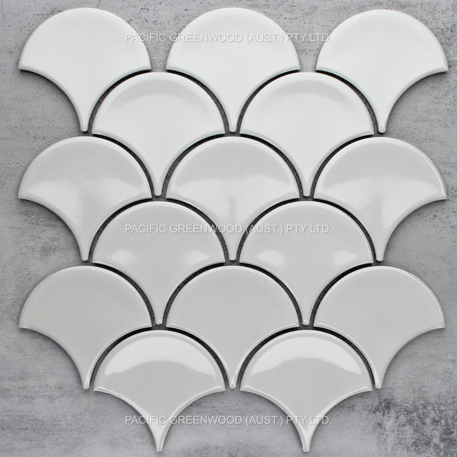 White Gloss Glazed Porcelain Fish scale