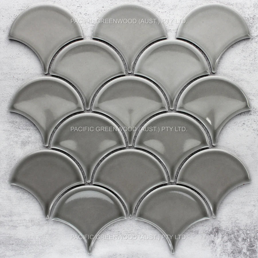 Ash Grey Gloss Glazed Porcelain Fish scale