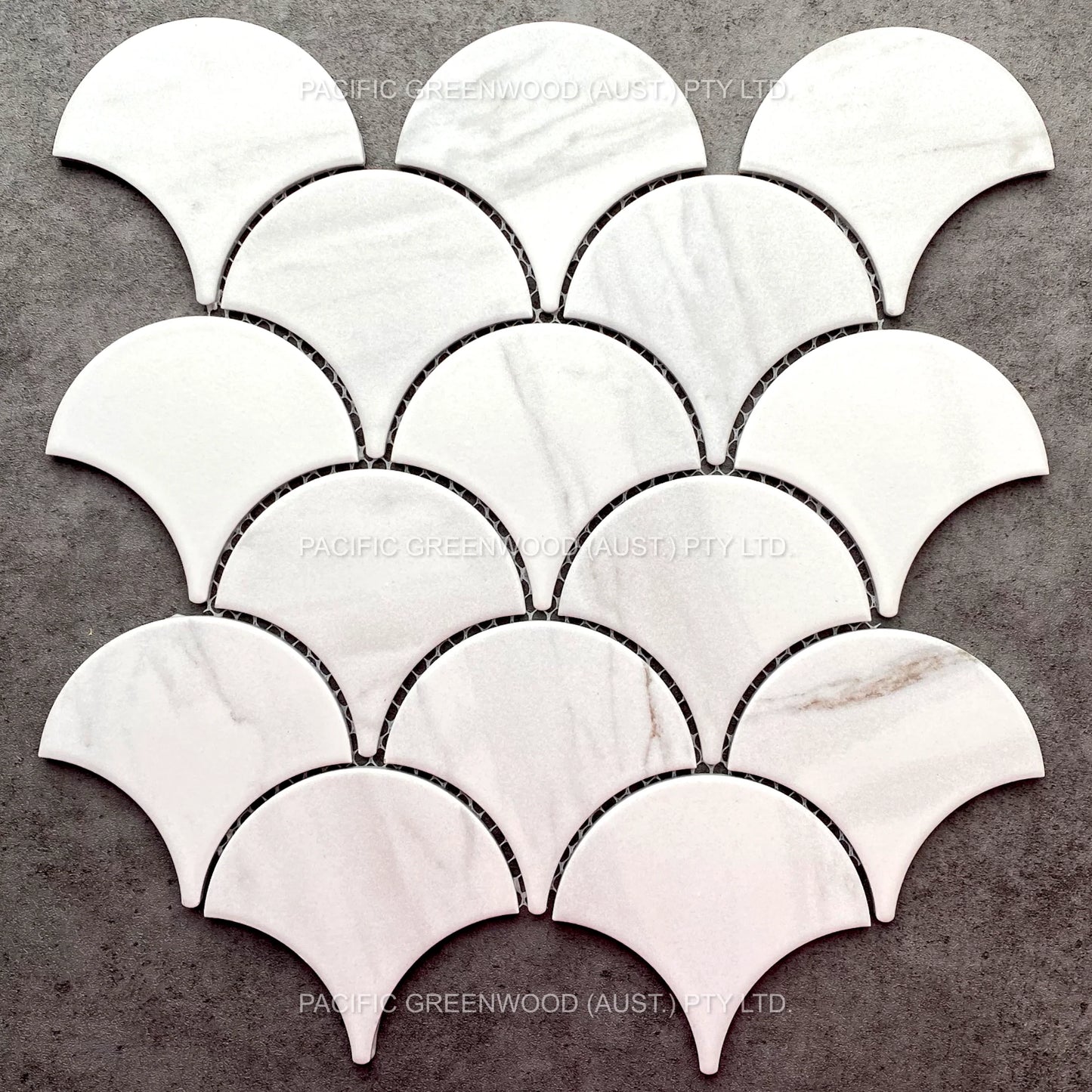 Carrara Look Matte Porcelain Glazed Fishscale