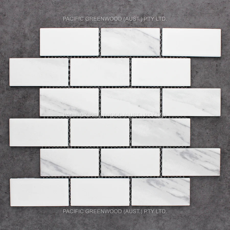 Carrara Look Matte Porcelain Glazed Brickbone