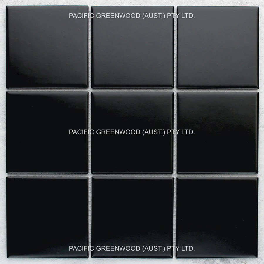 Black Matte Porcelain Glazed Square