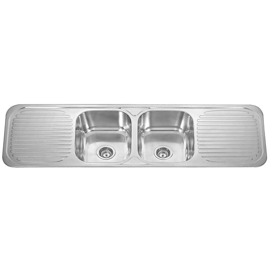 Traditionell Double Bowl with Double Drainer Sink - 1400mm