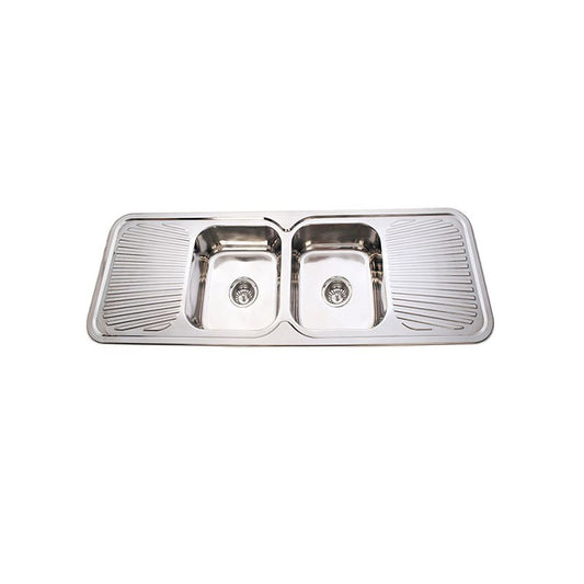 Traditionell Double Bowl with Double Drainer Sink - 1500mm