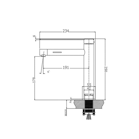 Litcht Tower Basin Mixer with LED