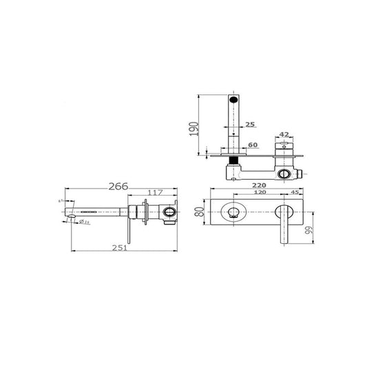 Litcht Bath/Basin Mixer with LED
