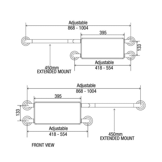Clam® Flange Wall Mounted Backrest With Extensions
