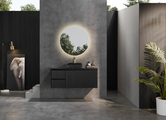 Brindabella Matte Black Wall Hung PVC Vanity - 1200x460