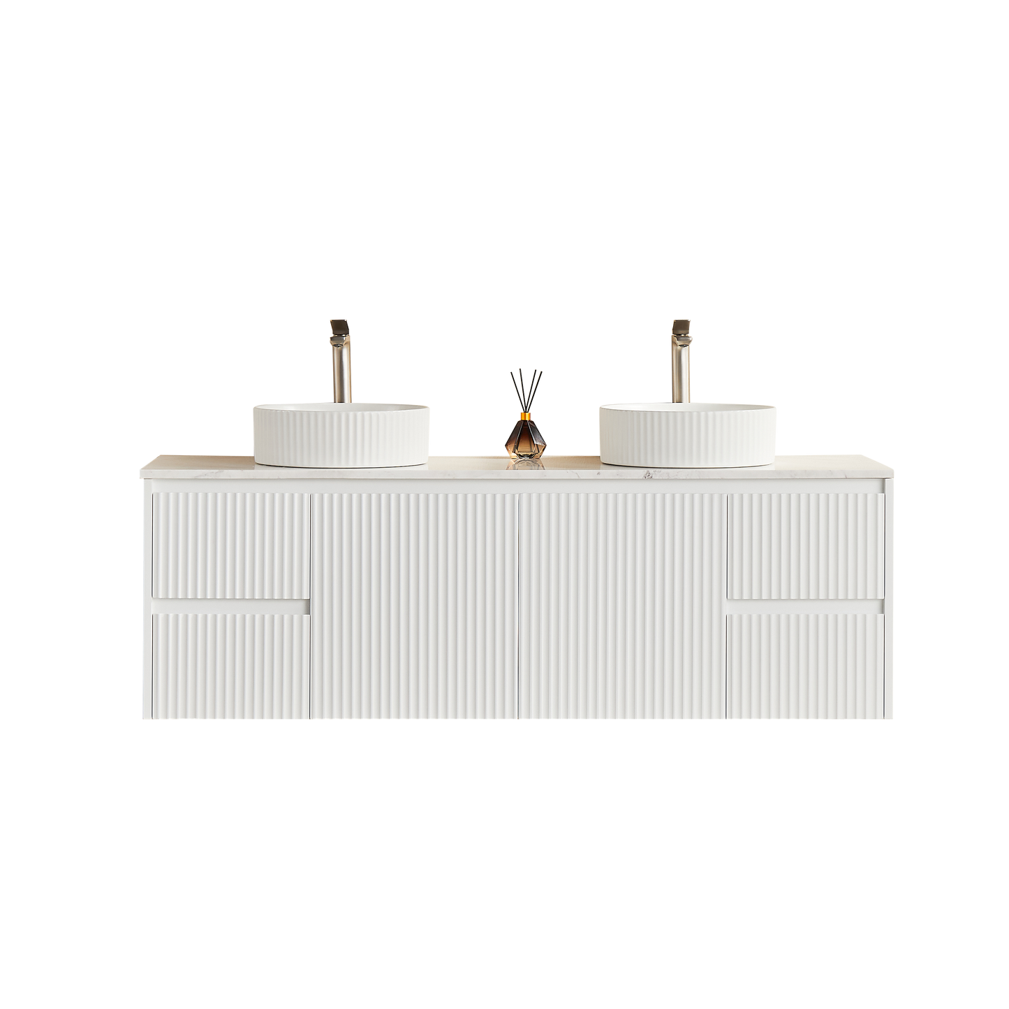 Brindabella Matte White Wall Hung PVC Vanity - 1500x460