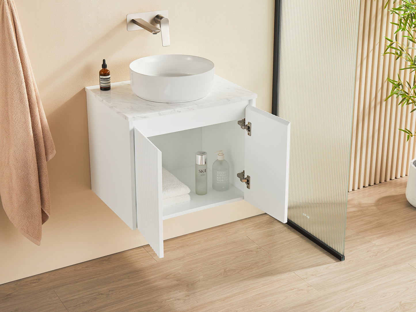 Brindabella Matte White Wall Hung PVC Vanity - 600x460