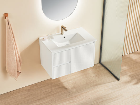Brindabella Matte White Wall Hung PVC Vanity - 750x460