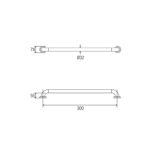 Hygienic Seal® Straight Grab Rail