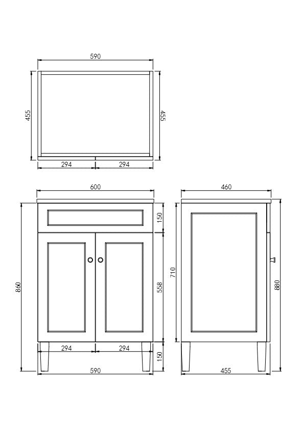 Harrington Free Standing Vanity - 600mm