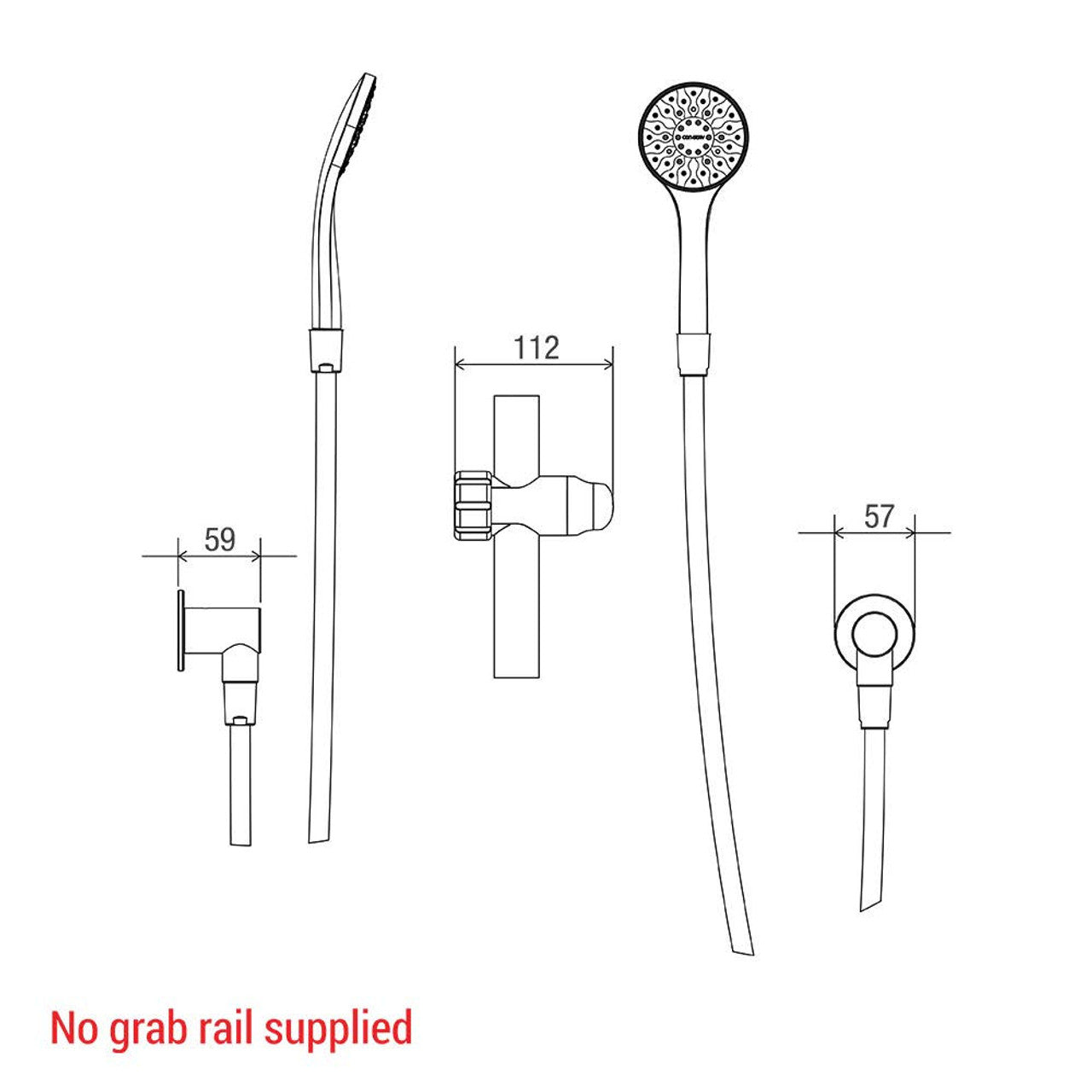 Glide Slide Shower Kit with Hose Restrictor Bracket