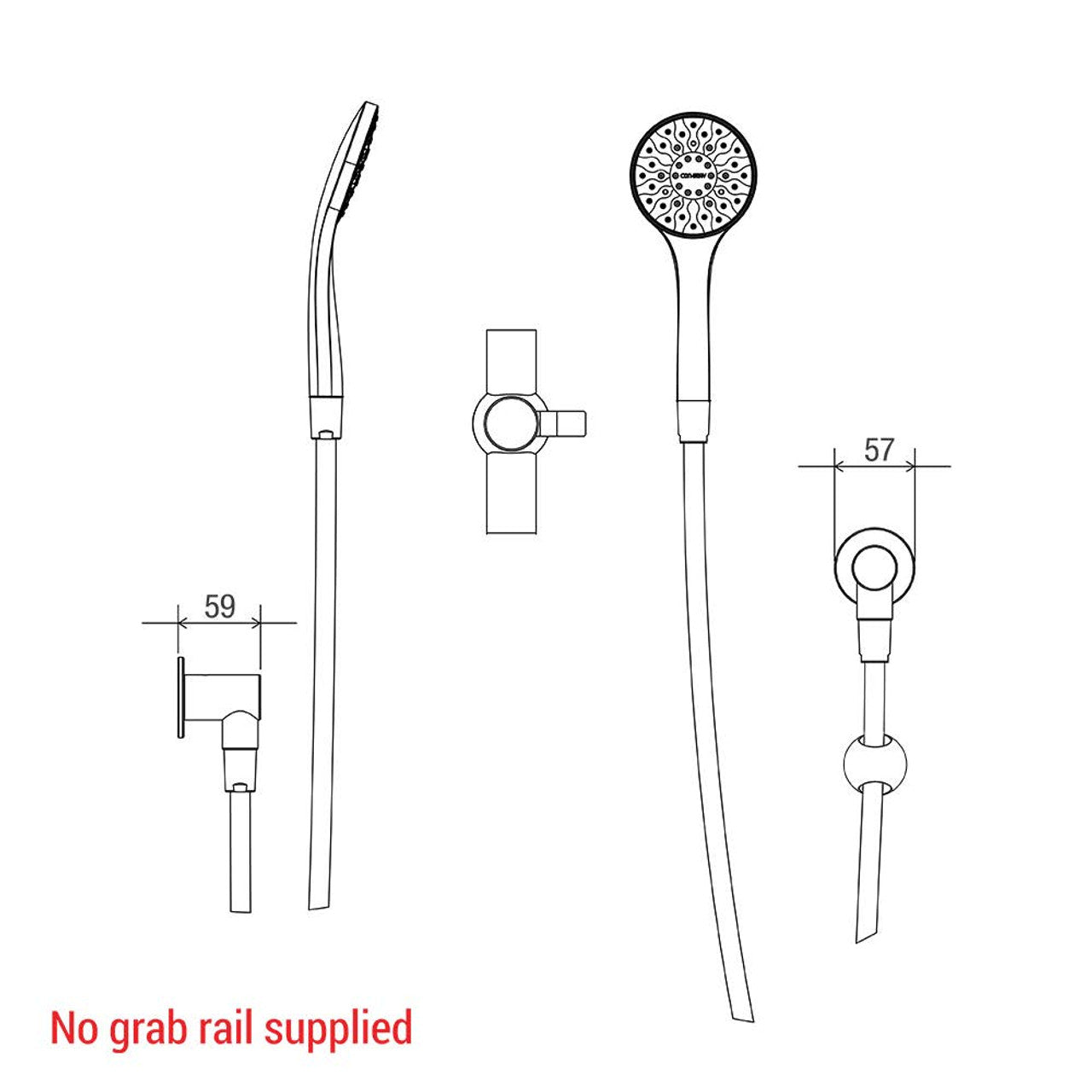 Friction Slide Shower Kit With Hose Restrictor Bracket