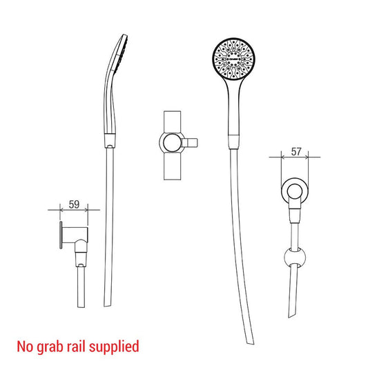Friction Slide Shower Kit With Hose Restrictor Bracket