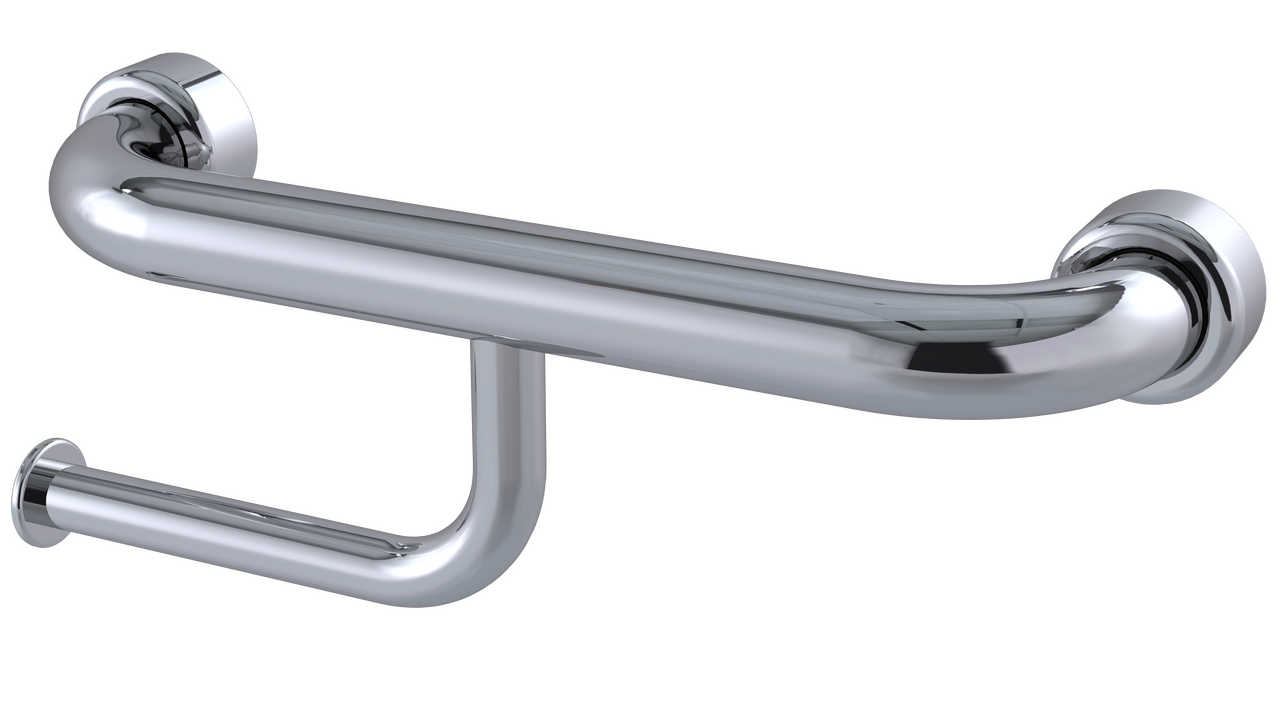 Hygienic Seal® Straight Grab Rail with Toilet Paper Holder