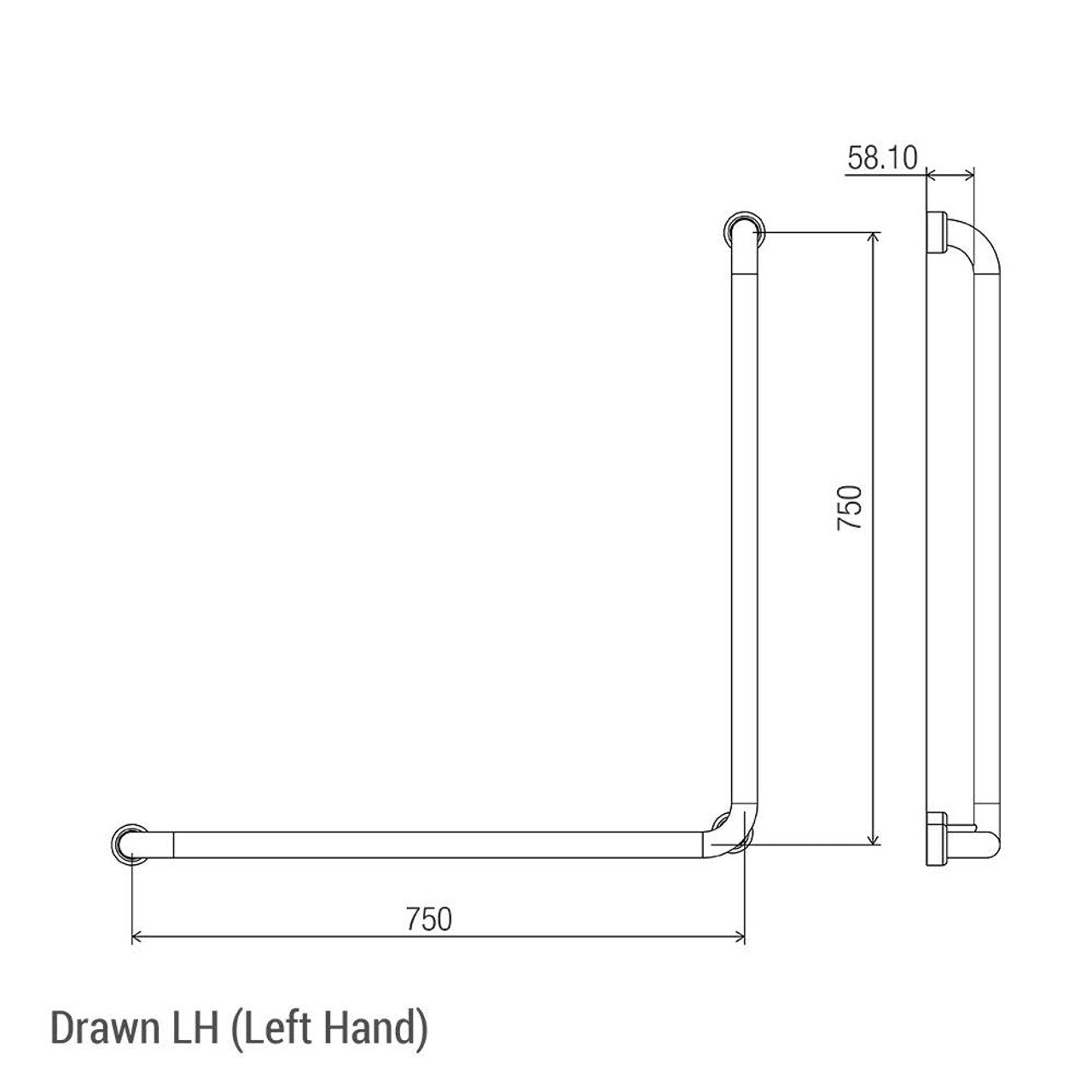 90° Ambulant & Accessible Grab Rail