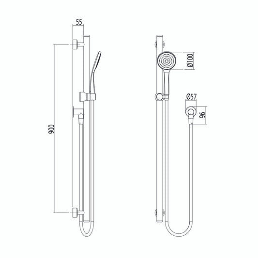Linear Friction Slide Shower Kit