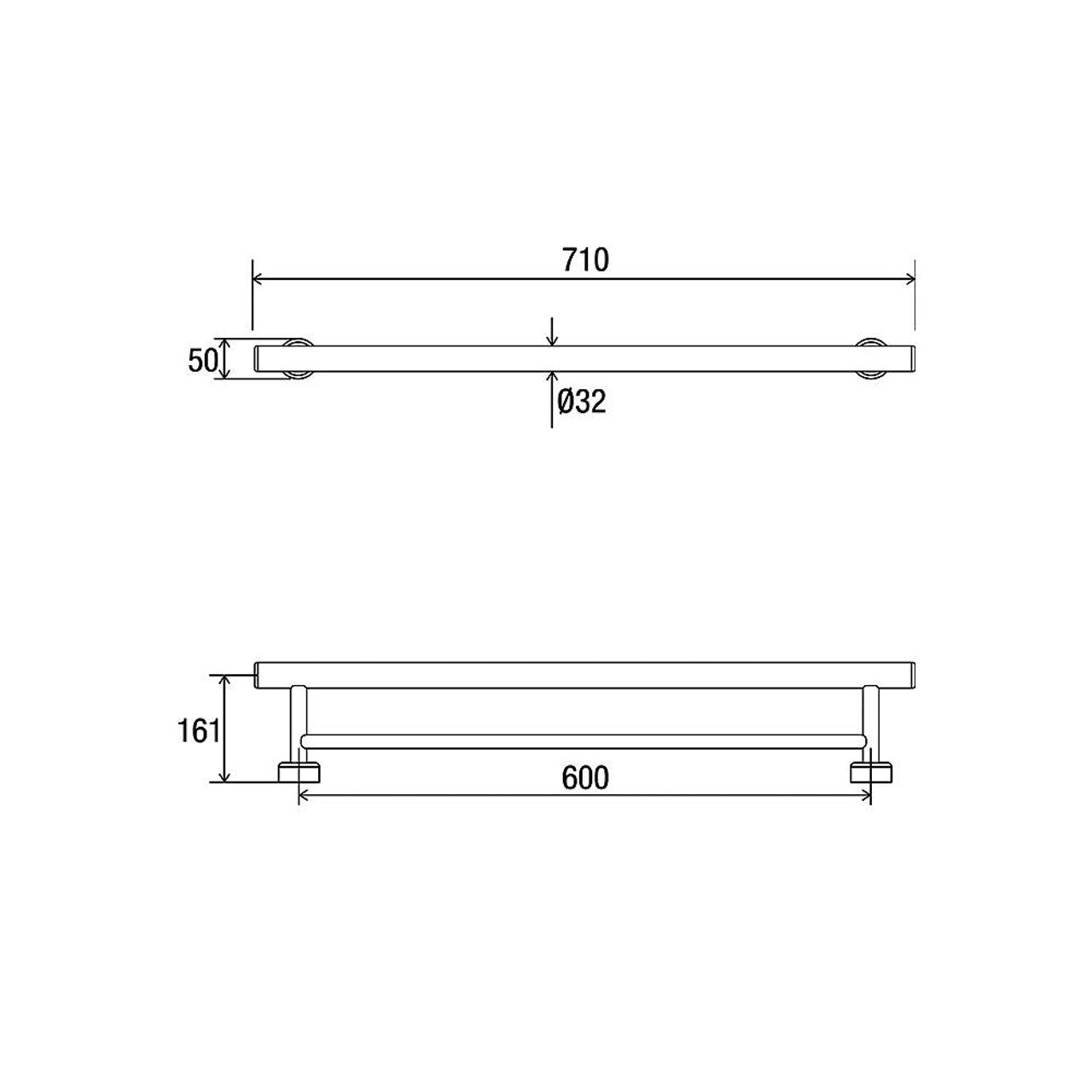 Linear Towel Grab Rail "D"