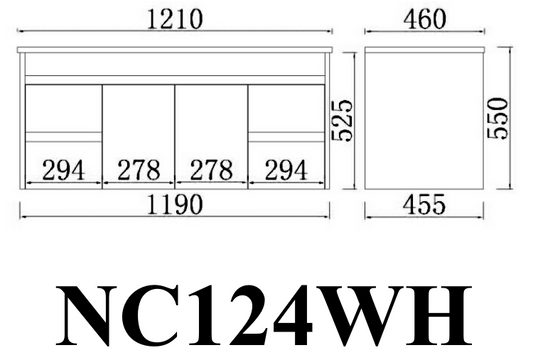 Nova Series - Plywood Wall Hung Vanity (SB) - 1210x460x550