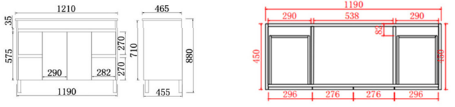 Nova Series - Plywood Free Standing Vanity (SB) - 1210x465x880