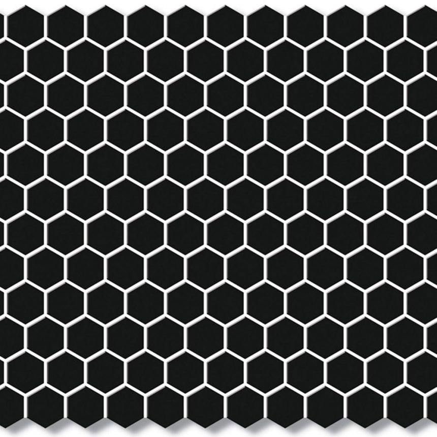 Porcelain Mosaics - Hexagon Black 23x23