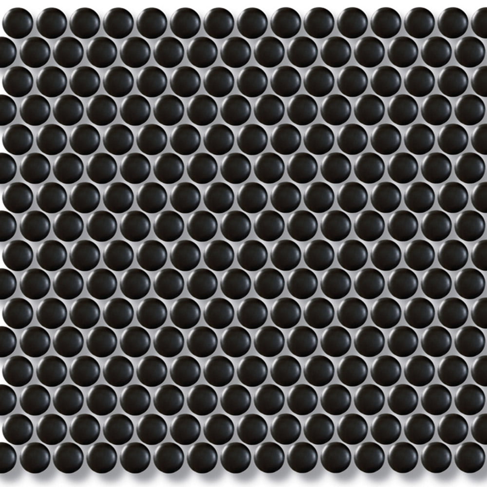 Porcelain Mosaics - Penny Round Black