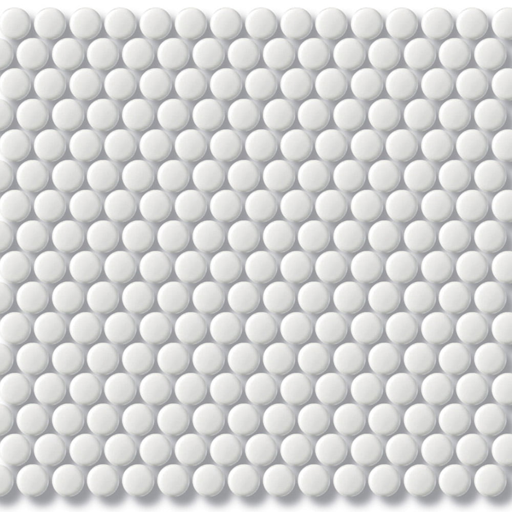 Porcelain Mosaics - Penny Round White