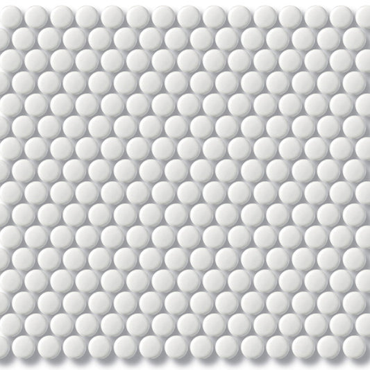 Porcelain Mosaics - Penny Round White