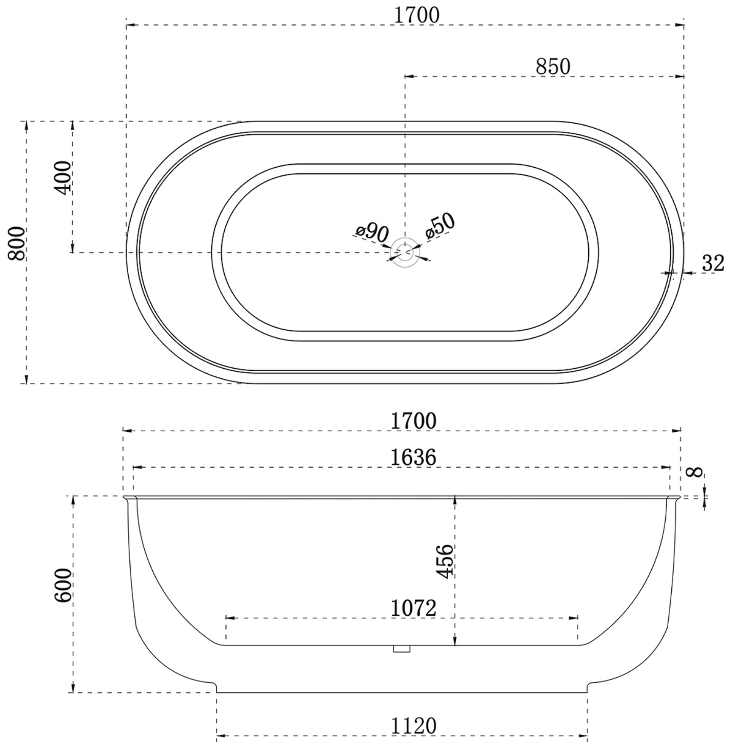 Mayfair Freestanding Bath - 1700