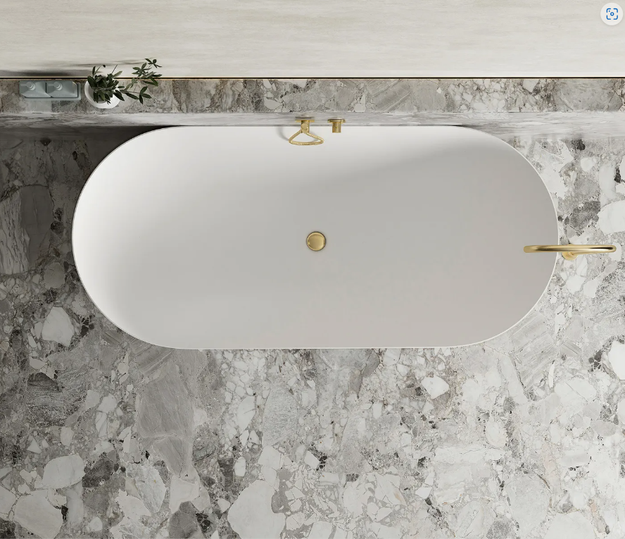 Attica Bondi 1500 Gloss White/Matte White Bath