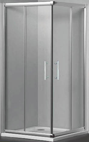 Corner Sliding Door Shower Screen - Chrome