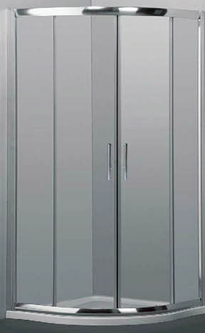 Curved Corner Sliding Door Shower Screen - Chrome