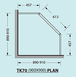 TK70 Corner Pivot Door Shower Screen - Chrome