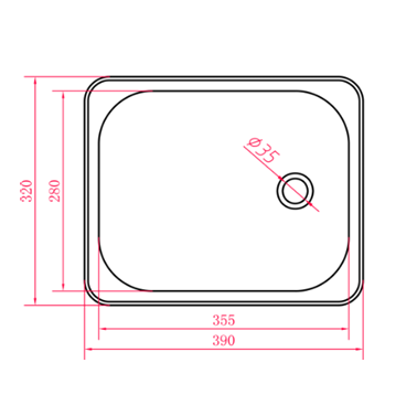 Traditionell Single Bowl Sink - 390x320mm