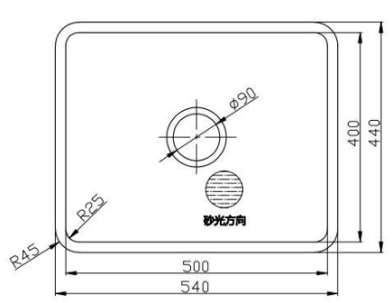 Traditionell Single Bowl Sink - 440 x 540