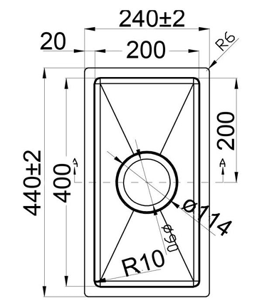 Arcko Lux Single Bowl Sink - 240 x 440