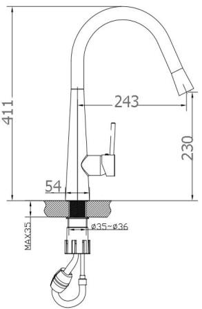 Küchendesigner Pull-Out Gooseneck Kitchen Mixer